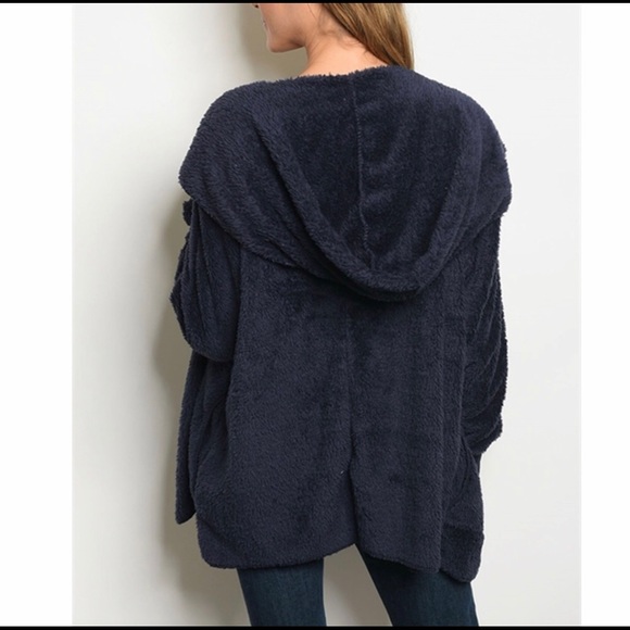 ❤️SUPER SOFT NAVY BLUE SHERPA JACKET❤️ - Picture 2 of 5